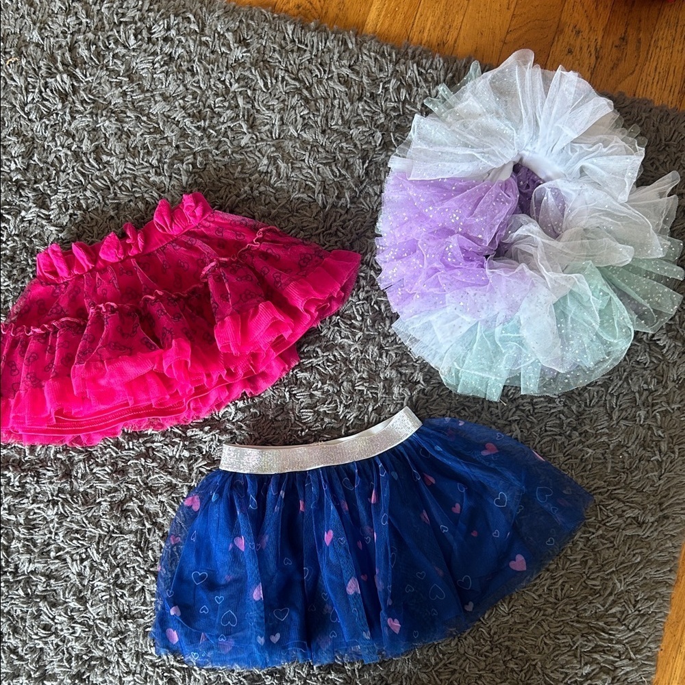 Disney Princess Hello Kitty Blue Pink Colorful Tutu Skirt Bundle Baby Toddler